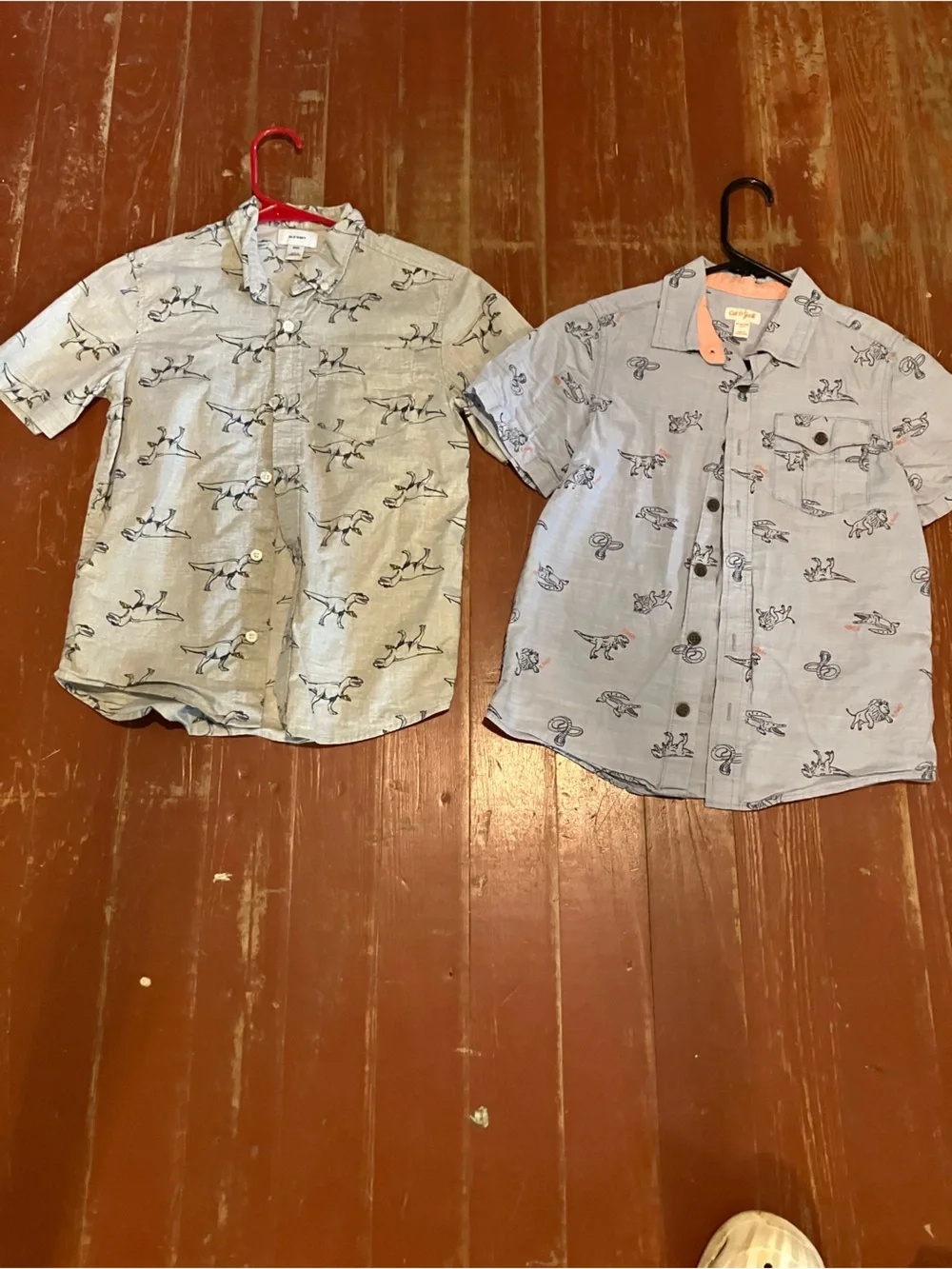 Old Navy Light Blue Boys' Short-Sleeve Printed Button Shirt